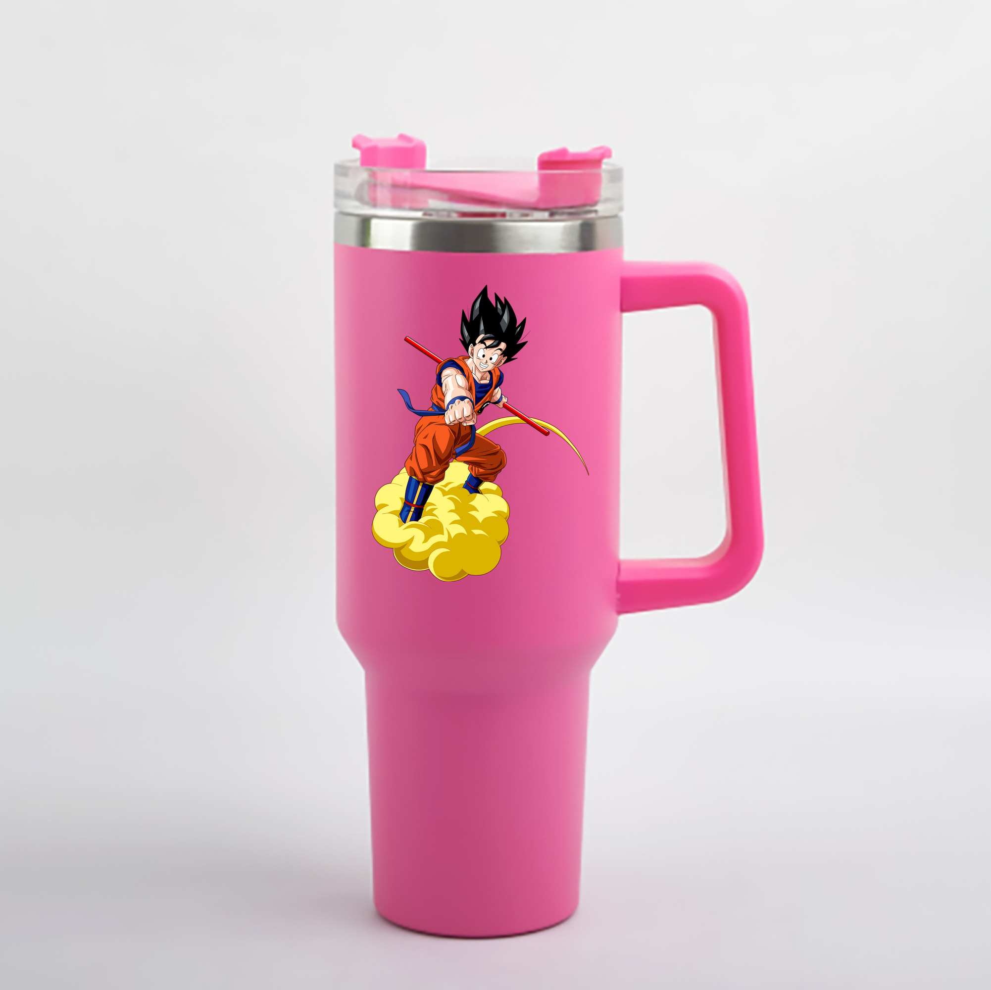 （画像用） ドラゴンボール 孫 悟飯（そんごはん）DRAGON BALL Son Gohan 1200mL車用タンブラー - クリスタルステッカー（プラスチックストロー付き）